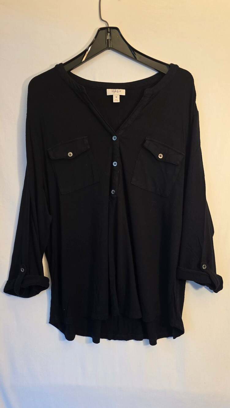 LUCKY BRAND Women split V-neckline and 3/4